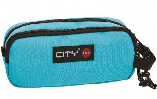 Κασετίνα οβάλ LYCSAC ZIPPY 10396 AEGEAN BLUE διπλή