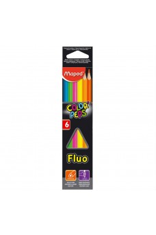 Ξυλομπογιές Maped Color Peps 6 χρωμάτων Fluo