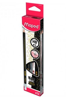 Μολύβι Maped black pep's deco HB κουτί 12 τεμαχίων με γόμα