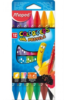 Λαδοπαστέλ χοντρές Maped Color Peps 12 χρωμάτων 