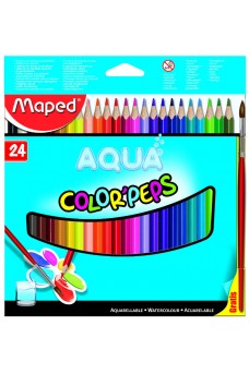 Ξυλομπογιές ακουαρέλας Maped Color Peps 24 χρωμάτων