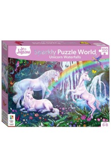 Junior Jigsaw Sparkly Puzzle World: Unicorn Waterfalls (100 κομμάτια)