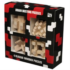 4 Classic Wooden Puzzles