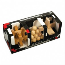 3 Classic Wooden Puzzles