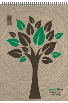 Μπλοκ σπιράλ Greenline ριγέ 10x14 160φ
