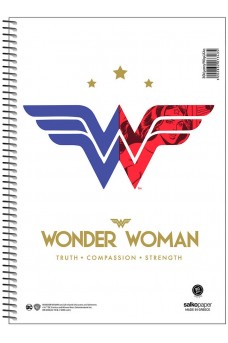 Τετράδιο σπιράλ Α4 Salco 4 θέματα Wonder Woman